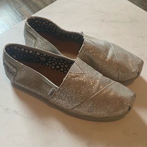 Sparkly Silver TOMS